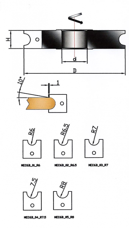 MEC6-B - FRESA PER 1/2 TONDI CONCAVI