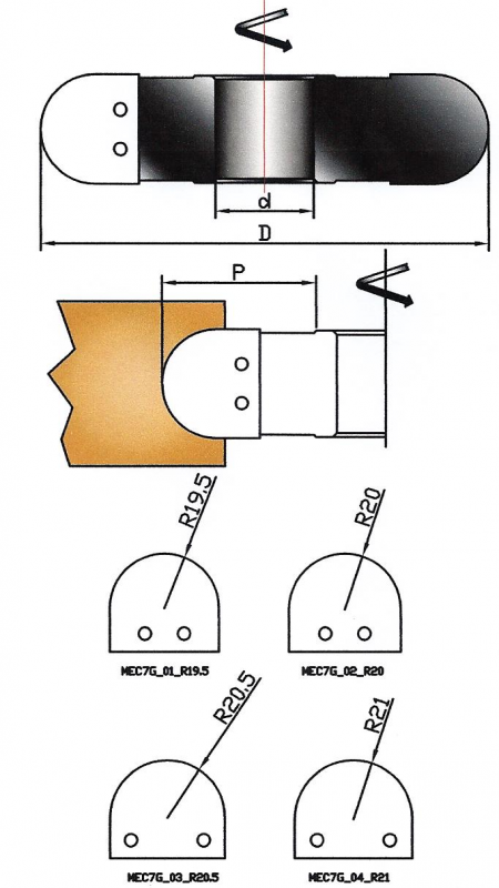 MEC7-G - FRESA PER 1/2 TONDO CONVESSO