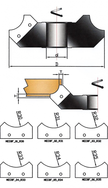 MEC8-F - FRESA  PER 1/4 TONDO CONCAVO