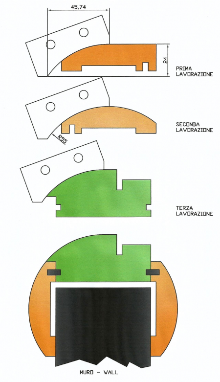 MEC11-F - FRESA PER TELAI E MOSTRINE DI PORTE