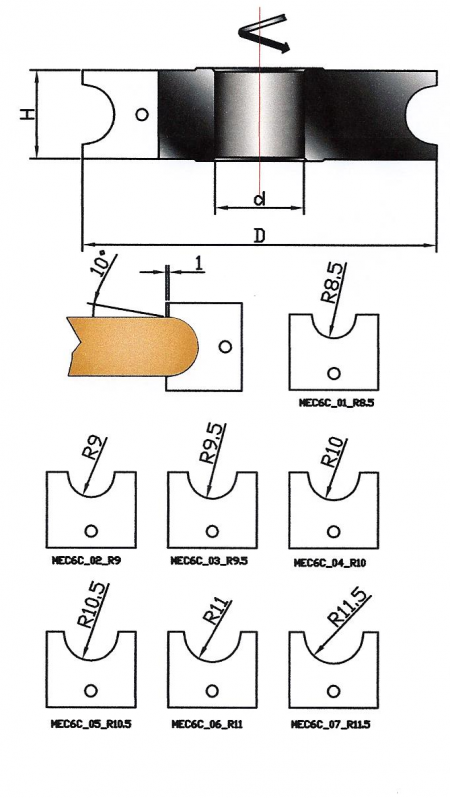 MEC6-C - FRESA PER 1/2 TONDI CONCAVI