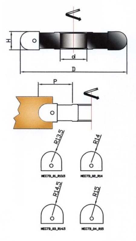 MEC7-D - FRESA PER 1/2 TONDO CONVESSO