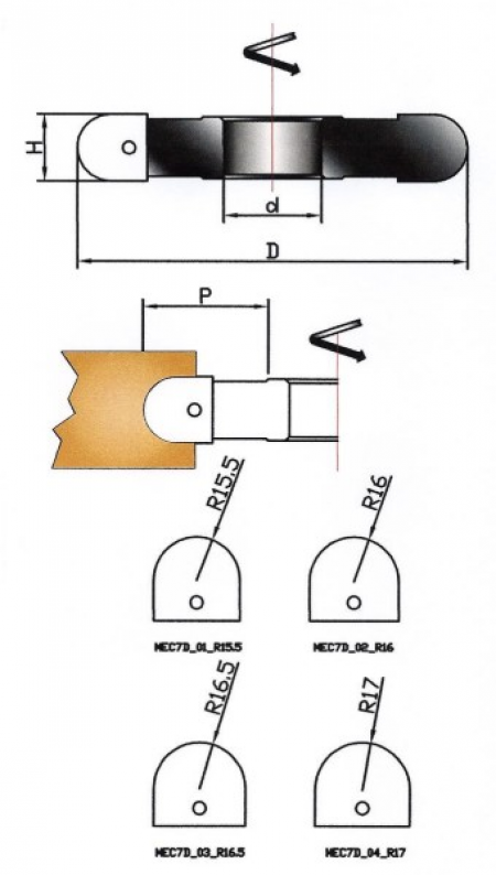 MEC7-E - FRESA PER 1/2 TONDO CONVESSO