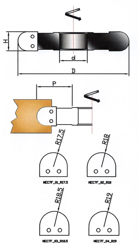 MEC7-F - FRESA PER 1/2 TONDO CONVESSO