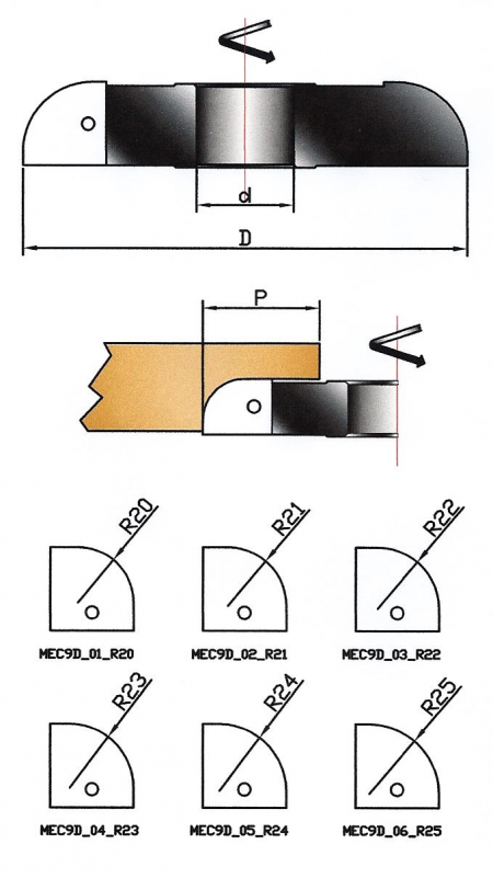 MEC9-D - FRESA PER 1/4 TONDO CONVESSO